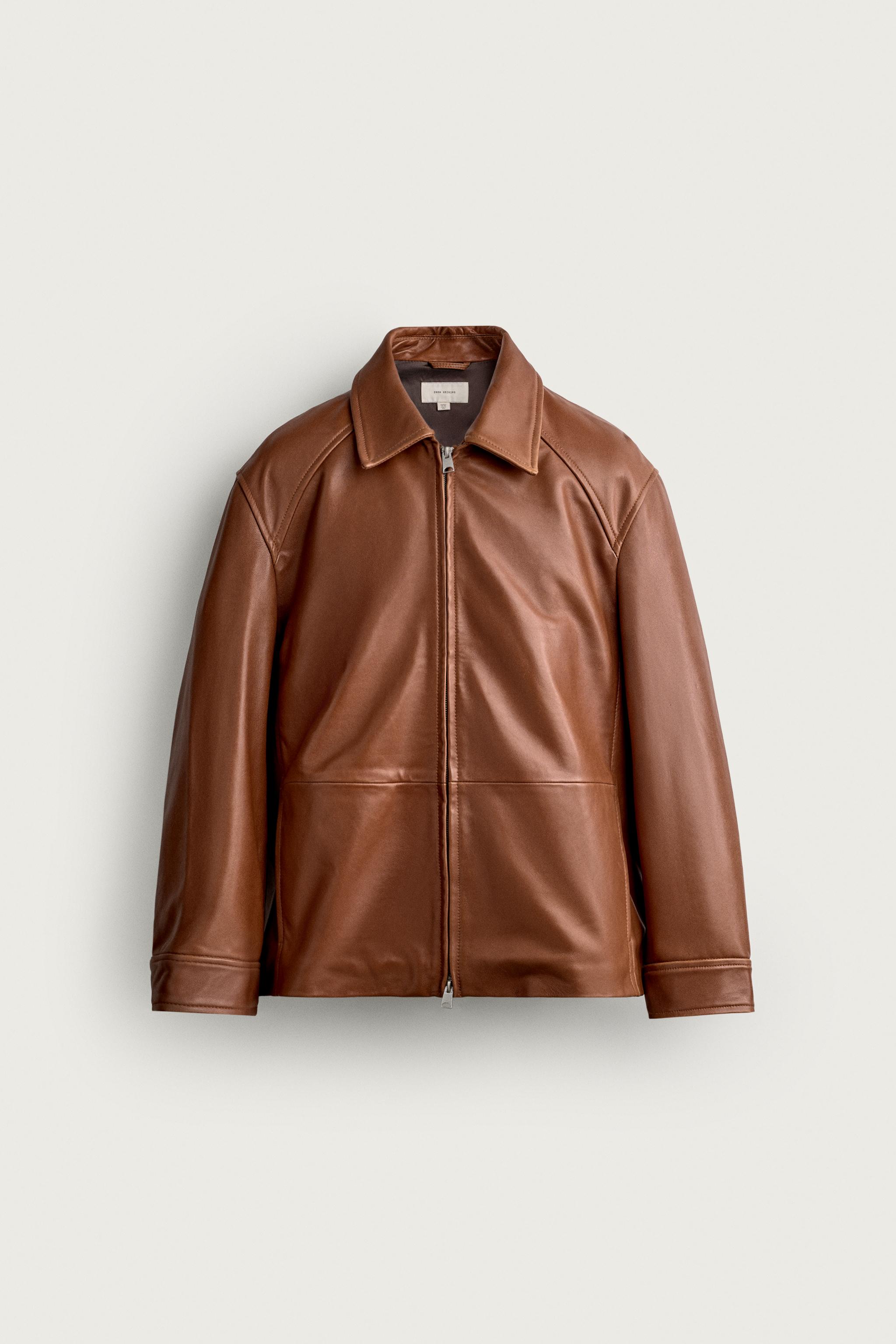 BLOUSON REGULAR FIT EN CUIR